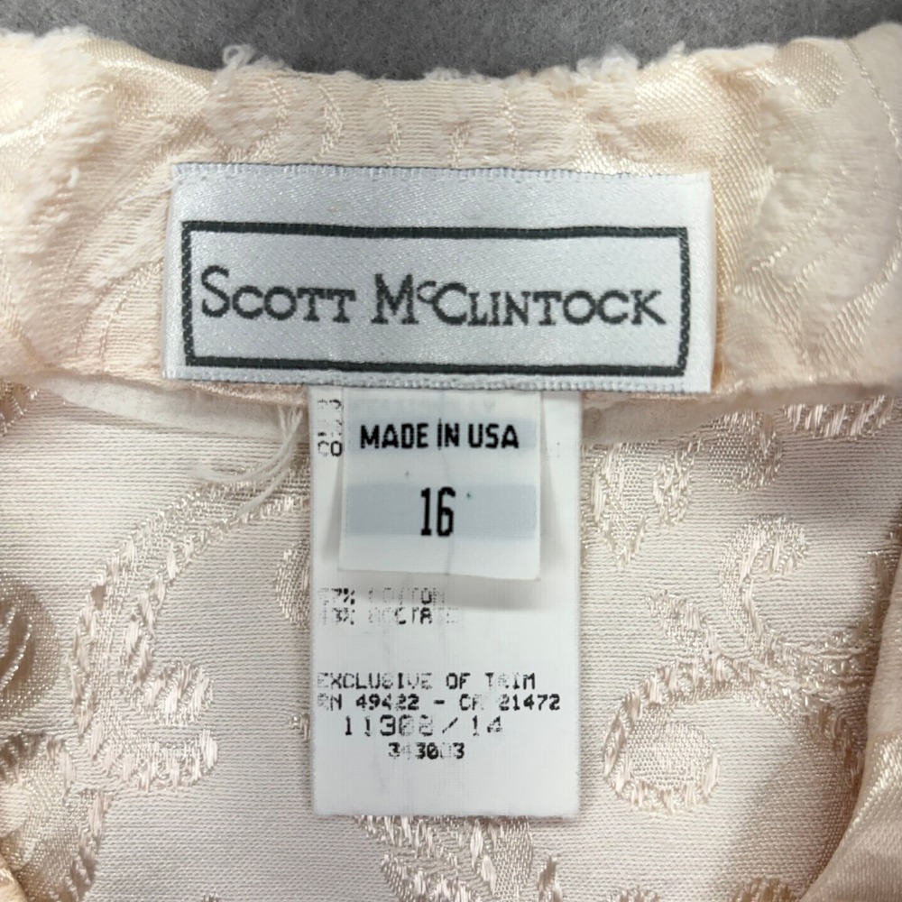 Scott McClintock Evening Jacket Women 16 Pink Damask Lace Pearl Vintage - Picture 4 of 10